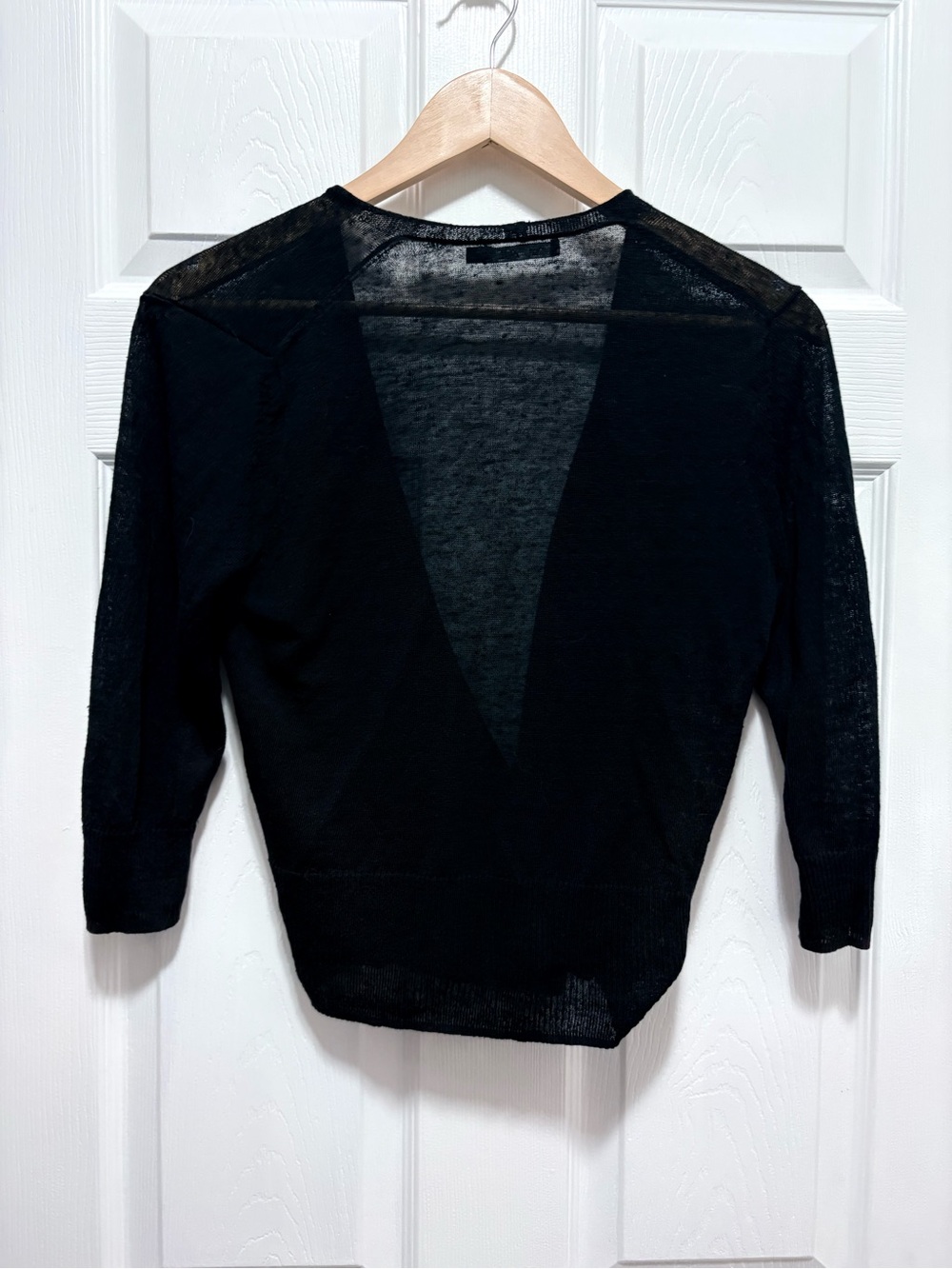 NIC+ZOE Lightweight 4-Way Cardigan in the color Black Onyx Linen Blend M Petite